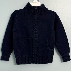 Old Navy 2T Navy Blue Full Zip Knit Sweater Jacket